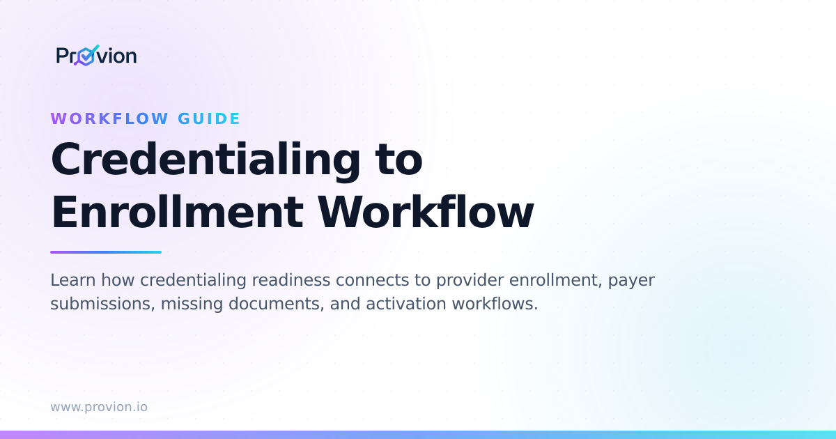 Credentialing to Provider Enrollment Workflow | Provion